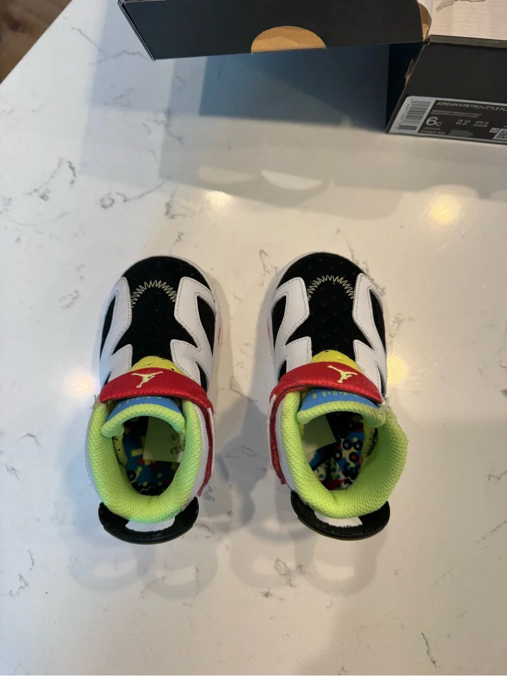 Air Jordan 6 Retro Little Flex Toddlers Size 6C Sneakers Multi White CT4417-103